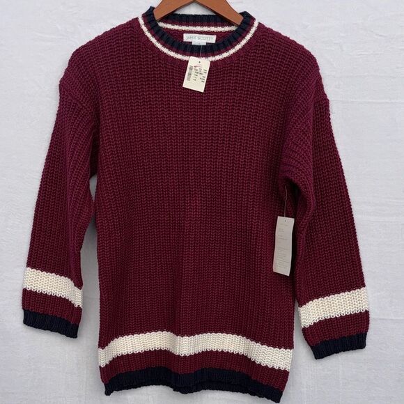 Jamie Scott Chunky Knit Pullover Sweater Women’s Size Small Burgundy VTG - Picture 1 of 13